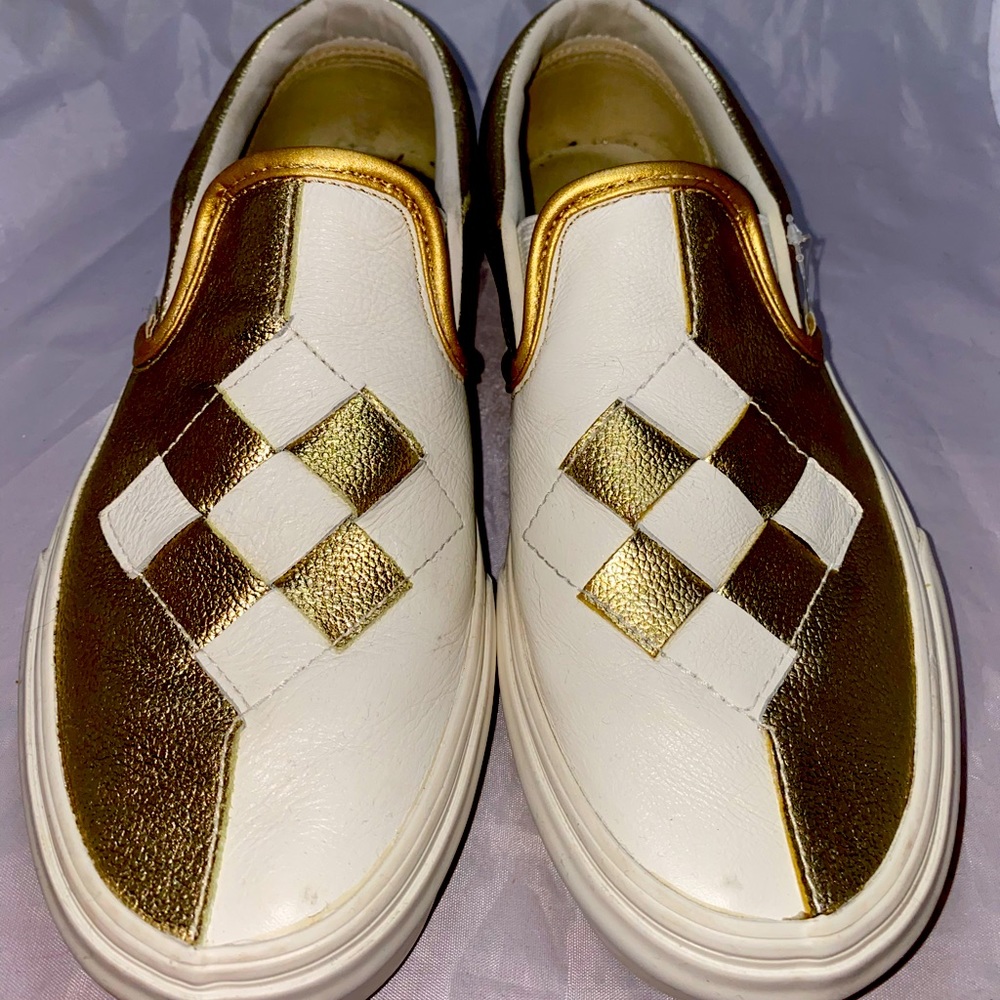 Very unique gold and white Vans